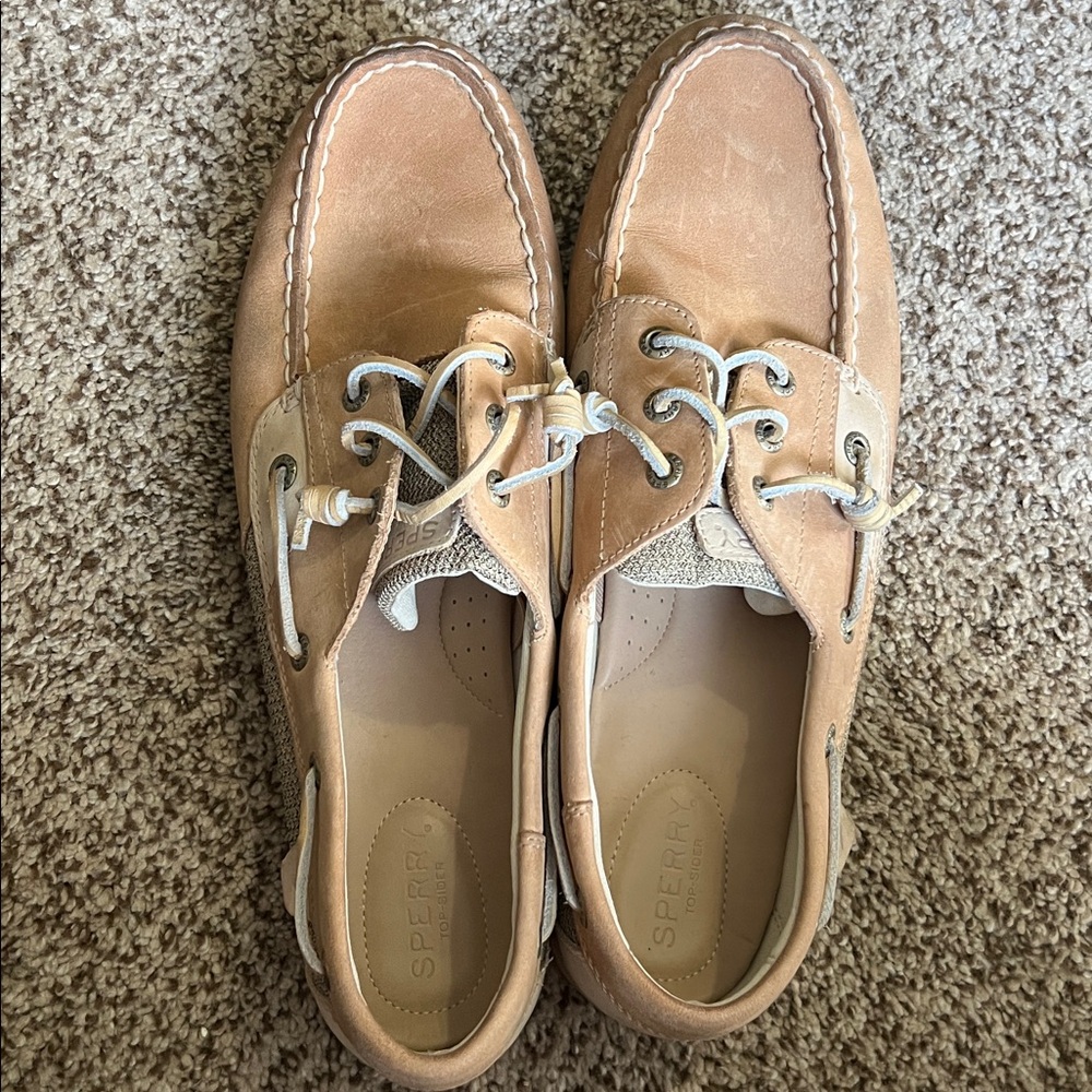 Sperry Light Brown Leather Boat Shoes